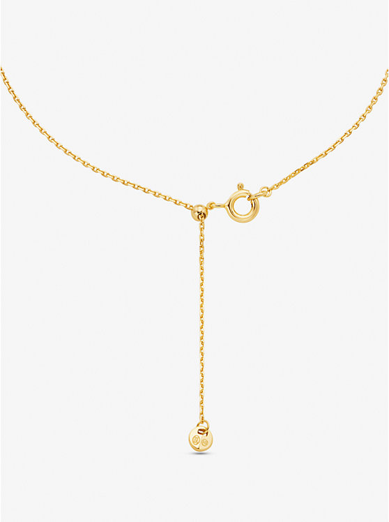 Women Michael Kors Precious Metal-Plated Sterling Silver Cubic Zirconia Necklaces Gold | ZWKITS-231