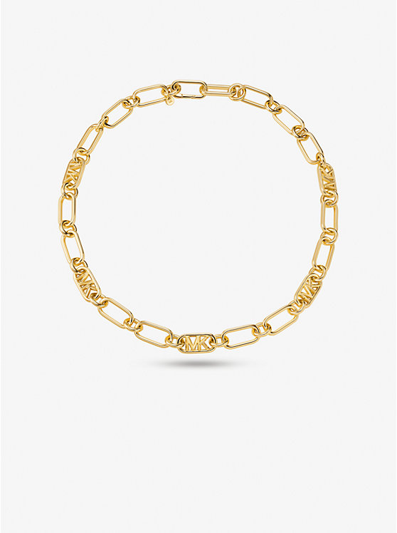 Women Michael Kors Precious Metal-Plated Brass Chain Link Necklaces Gold | GJHOVK-095