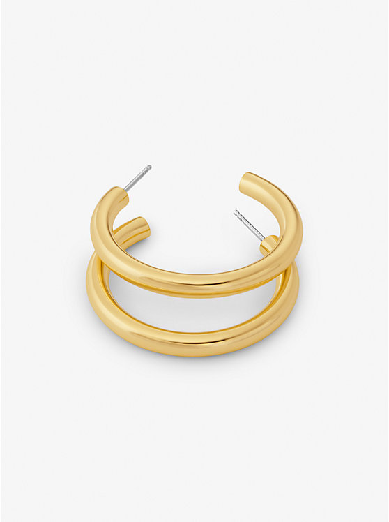 Women Michael Kors Precious Metal-Plated Brass Small Hoop Earrings Gold | AQKDZH-280