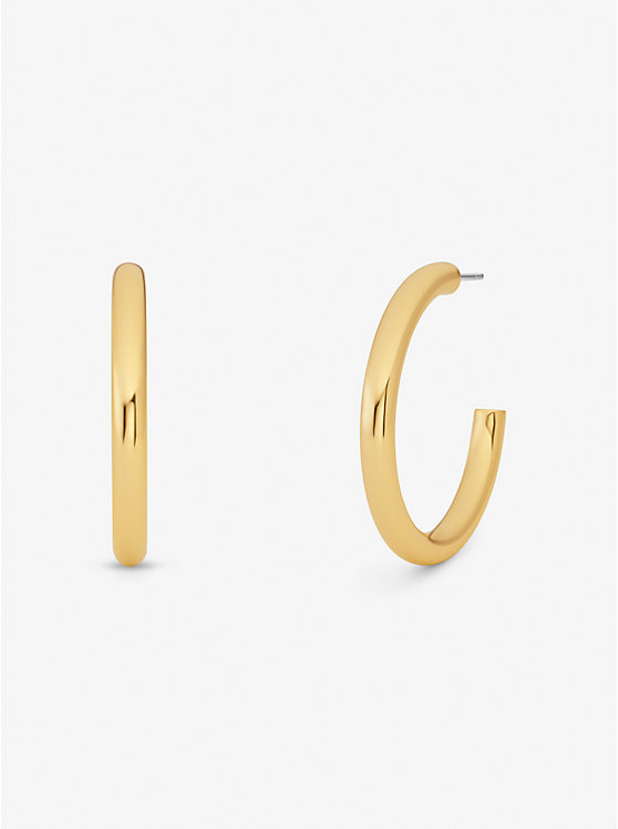 Women Michael Kors Precious Metal-Plated Brass Small Hoop Earrings Gold | AQKDZH-280