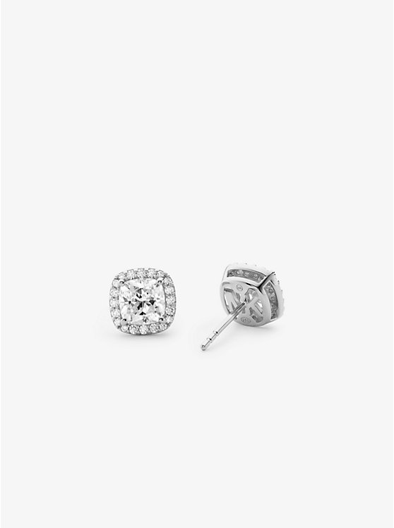 Women Michael Kors Precious Metal-Plated Sterling Silver Pavé Stud Earrings Silver | GBJPRU-576