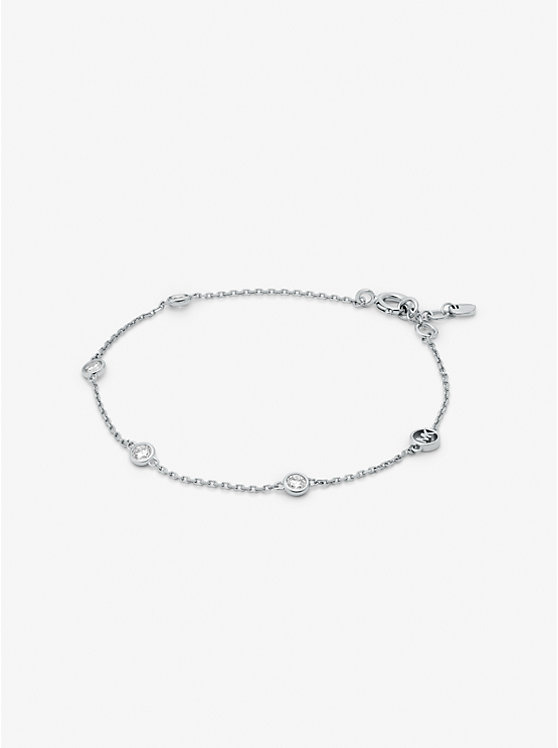 Women Michael Kors Precious Metal-Plated Sterling Silver Cubic Zirconia Bracelets Silver | GSLEMI-864