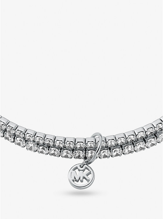 Women Michael Kors Precious Metal-Plated Brass Double Wrap Tennis Bracelets Silver | JPUEYM-614