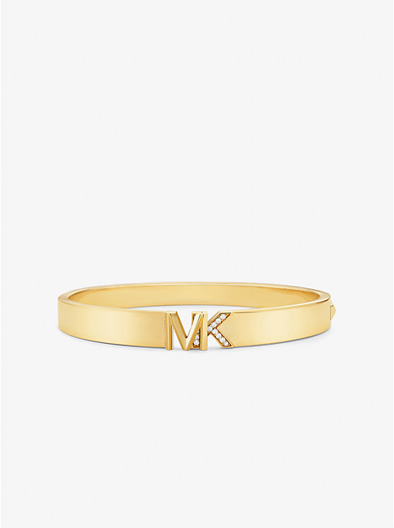 Women Michael Kors Precious Metal-Plated Brass Pavé Logo Bracelets Gold | NWAXHJ-918