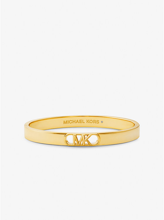 Women Michael Kors Precious Metal-Plated Brass Empire Logo Bracelets Gold | ZTGAPD-641