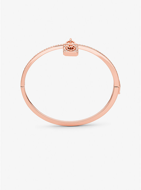 Women Michael Kors Precious Metal-Plated Brass Pavé Lock Bracelets Rose Gold | PFSDOA-537