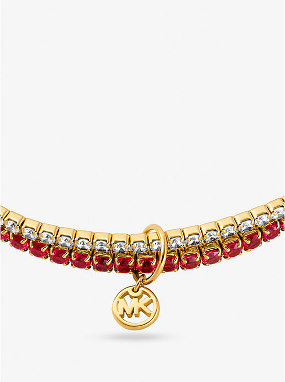 Women Michael Kors Precious Metal-Plated Brass Two-Tone Double Wrap Tennis Bracelets Coral | BCHKOW-518