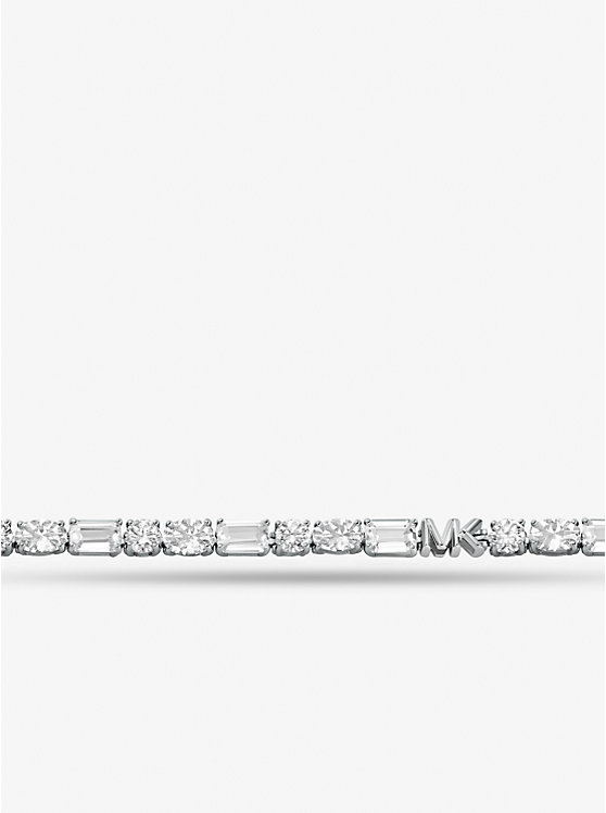 Women Michael Kors Precious Metal-Plated Sterling Silver Cubic Zirconia Tennis Bracelets Silver | TADHEK-956