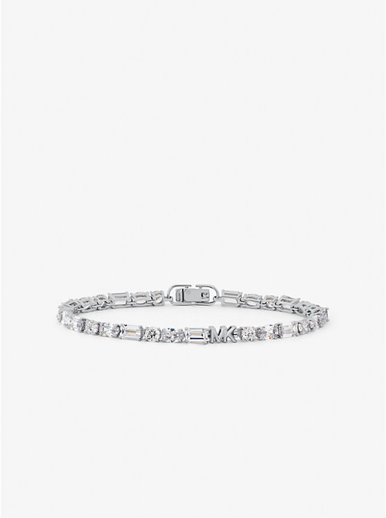 Women Michael Kors Precious Metal-Plated Sterling Silver Cubic Zirconia Tennis Bracelets Silver | TADHEK-956