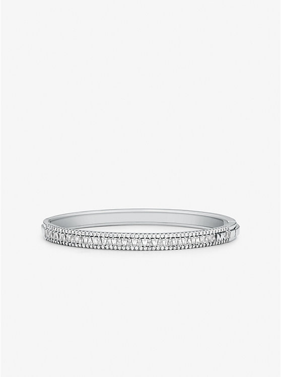 Women Michael Kors Precious Metal-Plated Sterling Silver Pavé Bracelets Silver | LAYXZH-137