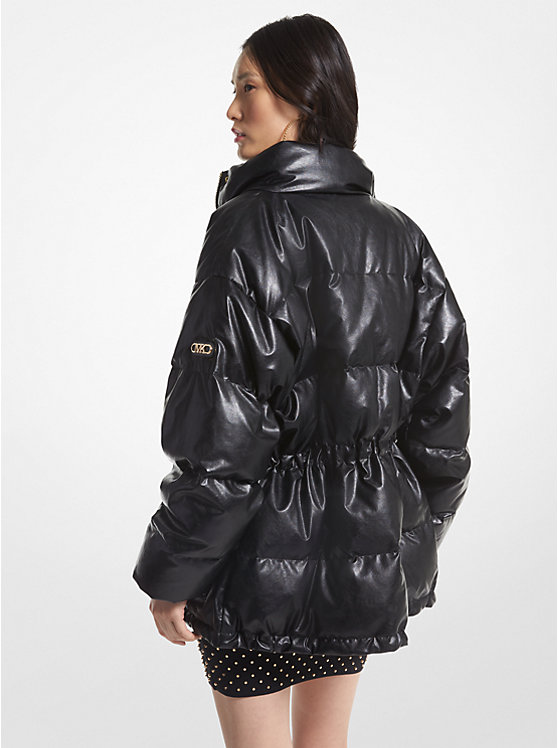 Women Michael Kors Quilted Coated Puffer Jackets Black | YHASJQ-602