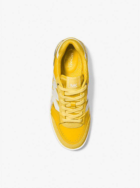 Women Michael Kors Rebel Leather Sneakers Yellow | OULQPX-195