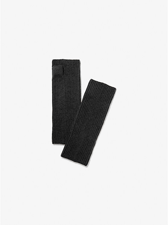 Women Michael Kors Ribbed Cashmere Fingerless Gloves Black | JYTQFR-029