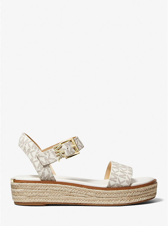 Women Michael Kors Richie Logo Platform Espadrilles Sandals Light Yellow | JQXKNM-563