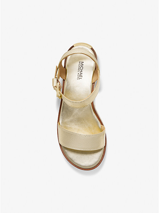 Women Michael Kors Richie Metallic and Logo Platform Espadrilles Espadrilles Gold | VQZBRH-803