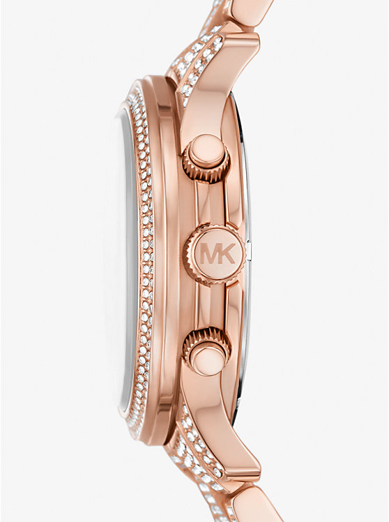 Women Michael Kors Runway Pavé Rose Gold-Tone Watches Rose Gold | ZGVUAP-405