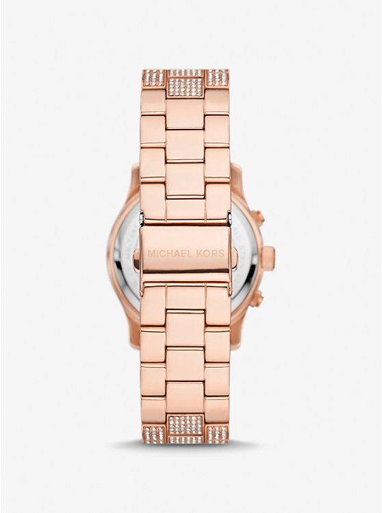 Women Michael Kors Runway Pavé Rose Gold-Tone Watches Rose Gold | ZGVUAP-405