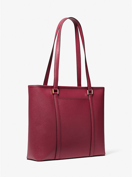 Women Michael Kors Sady Medium Saffiano Leather Tote Bag Burgundy | ESTIBZ-905