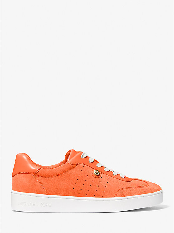 Women Michael Kors Scotty Suede Sneakers Orange | HTXPMG-896