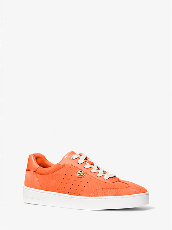 Women Michael Kors Scotty Suede Sneakers Orange | HTXPMG-896