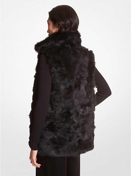 Women Michael Kors Shearling Vest Black | UZRWBF-481