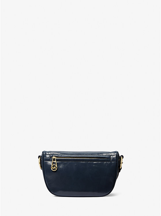 Women Michael Kors Slater Extra-Small Patent Leather Sling Pack Crossbody Bags Navy | CEANWI-921