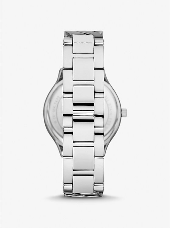 Women Michael Kors Slim Runway Silver-Tone Curb-Link Watches Silver | AFDZLI-139