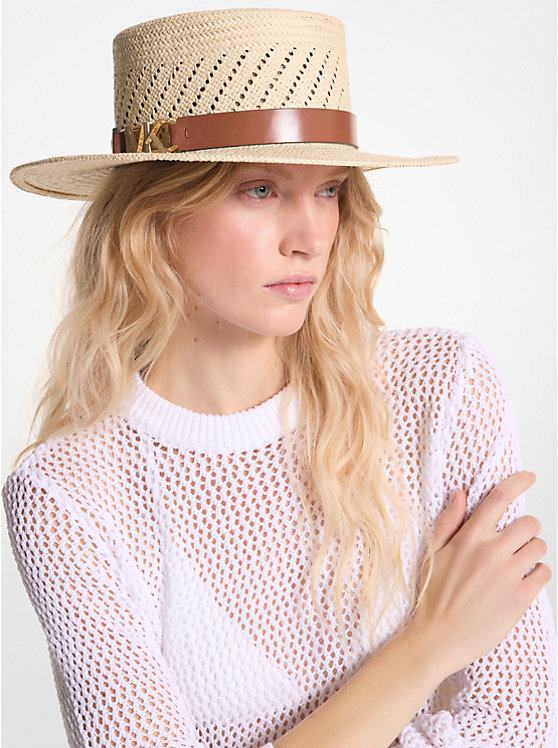 Women Michael Kors Straw Hats Beige | HADLEI-840