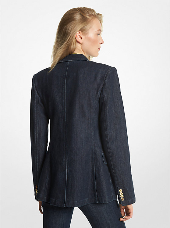 Women Michael Kors Stretch Denim Blazers Navy | UVCHXG-809