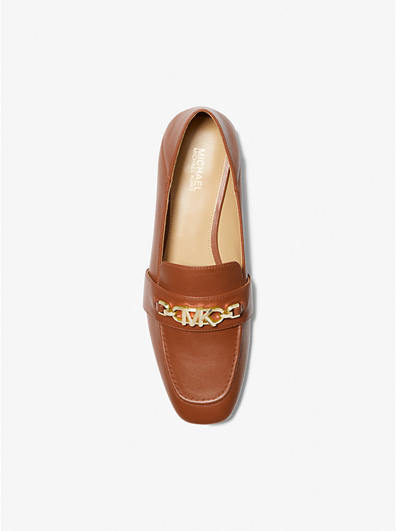 Women Michael Kors Tiffanie Leather Loafers Brown | ETJLPY-065