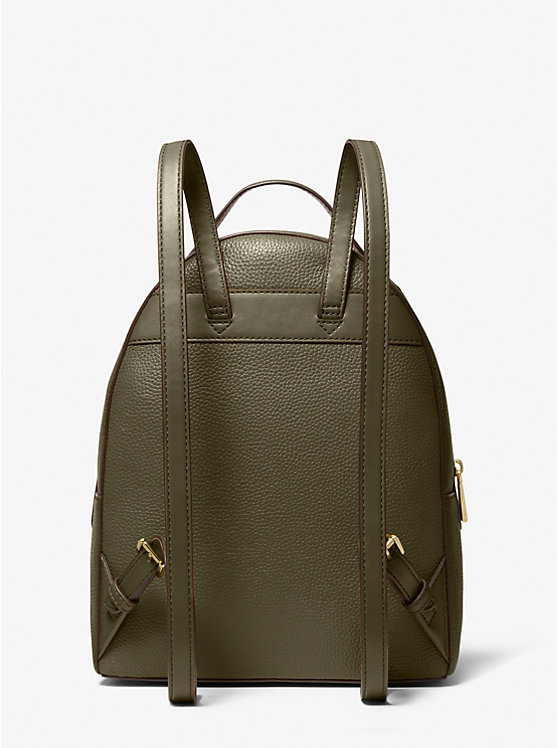 Women Michael Kors Valerie Medium Pebbled Leather Backpack Olive | TOHUYD-083