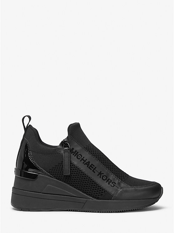 Women Michael Kors Willis Stretch Knit Sneakers Black / Black | XHOIPT-702