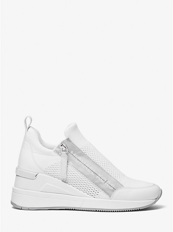 Women Michael Kors Willis Stretch Knit Sneakers White | MEHYGU-506