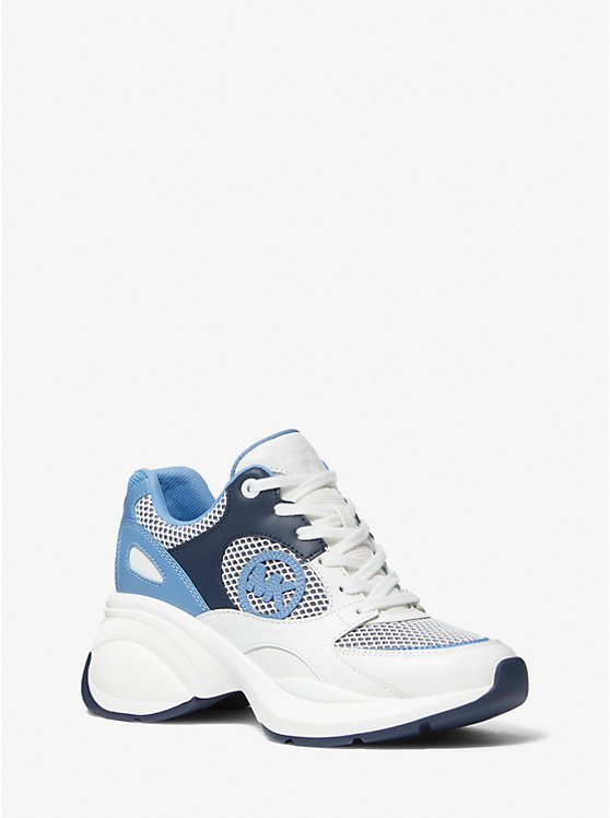 Women Michael Kors Zuma Leather and Mesh Sneakers White | NOFWYQ-841